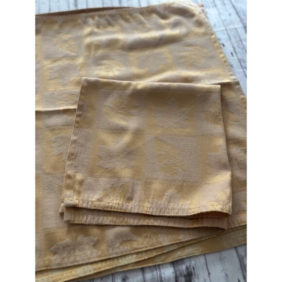 Ralph Lauren Leaf Print Napkins Set of 6 Fall Gold Holiday Table Setting 20” - Picture 2 of 7